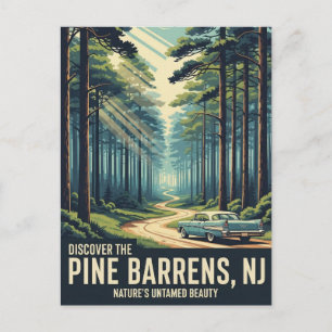 Reise durch die Vintage Pine Barrens in New Jersey Postkarte