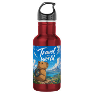 Reise Durch Die Welt Anime Capybara Abenteuer Desi Edelstahlflasche