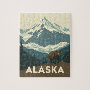 Reise durch die wilde Natur Alaskas auf alte Weise Puzzle