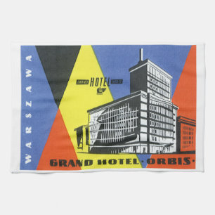 Reise durch Europa im Vintage-Stil, Warschau (Wars Geschirrtuch