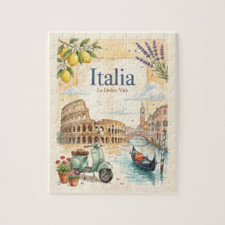 Reise durch Italien im Vintage-Stil Puzzle
