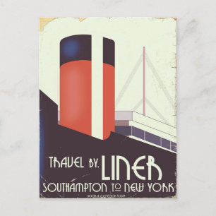 Reise durch Liner - Vintage Reiseplakat Postkarte
