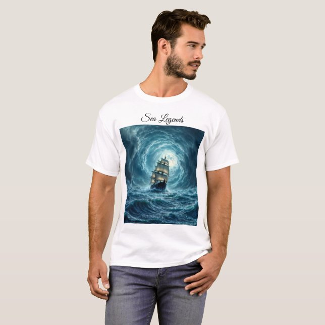Reise eines Sturmsturms auf dem Schiff T-Shirt (Vorne ganz)