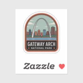 Reise-Emblem Gateway Arch National Park Aufkleber