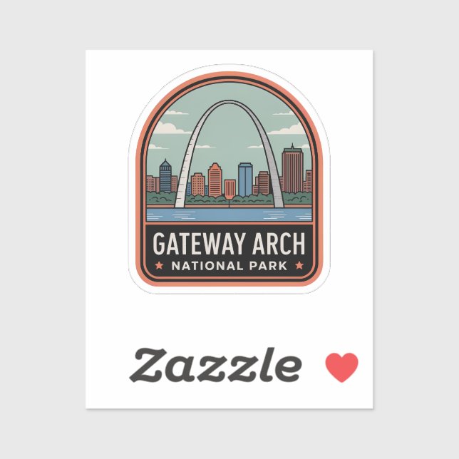 Reise-Emblem Gateway Arch National Park Aufkleber (Blatt)