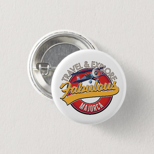 Reise erforscht das fabelhafte mallorquinische Log Button (Vorne & Hinten)