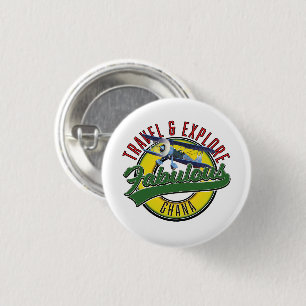 Reise erkunde fabelhaftes Ghana Logo Button