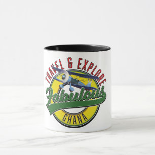 Reise erkunde fabelhaftes Ghana Logo Tasse