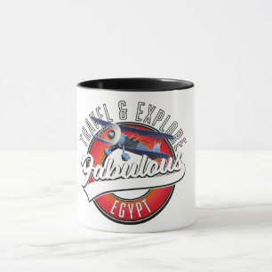 Reise erkunde fantastisches Ägypten Logo. Tasse