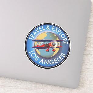 Reise erkunden Los Angeles Logo Aufkleber
