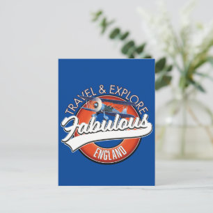 Reise erkunden Sie das fantastische England-Logo Postkarte