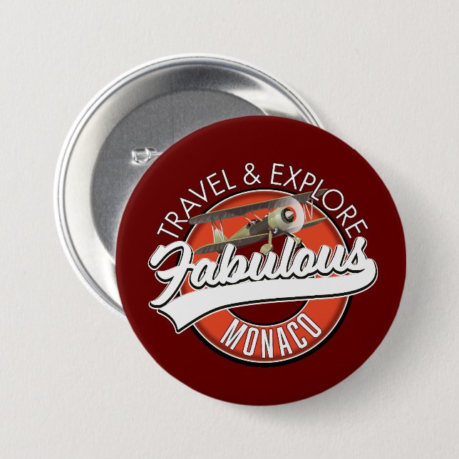 Reise-Erkundung des fabelhaften Monaco Logos Button (Vorne & Hinten)