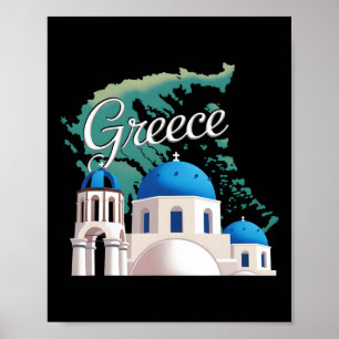 Reise Europa Griechenland Athen Santorin Kreta Gri Poster