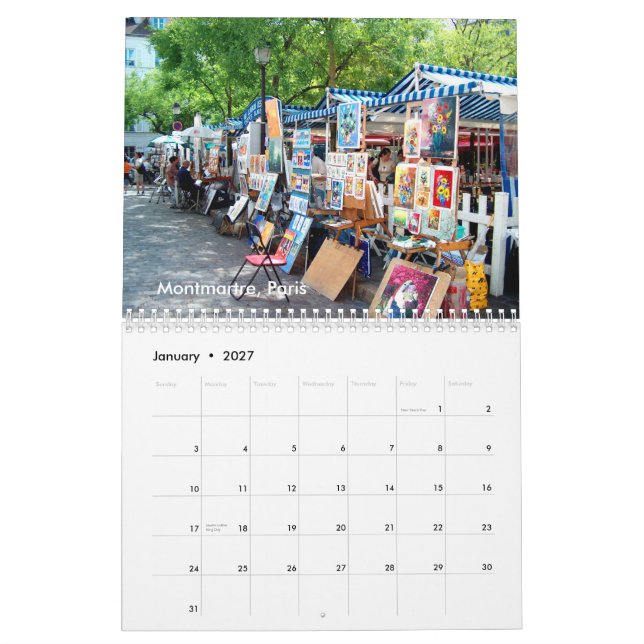 Reise Europa Kalender (Jan 2027)