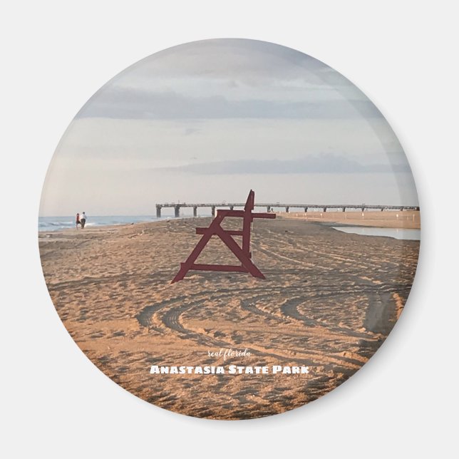 Reise-  | Florida - Anastasia Red Beach Chair Magnet (Vorne)