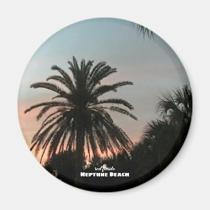Reise-    Florida - Neptun Beach Palm Sunset Magnet