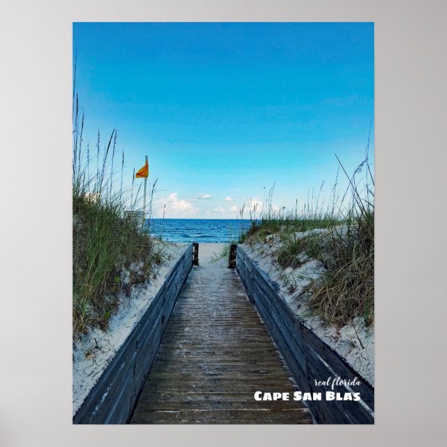 Reise-  | Florida - Warnflagge, Cape San Blas Poster (Vorne)
