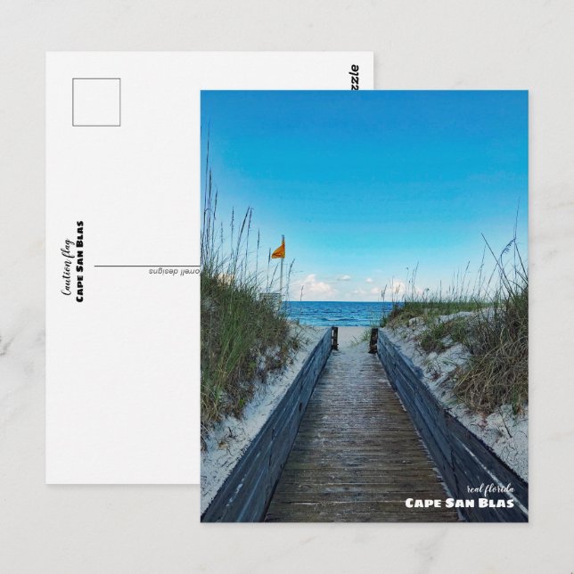 Reise-  | Florida - Warnflagge, Cape San Blas Postkarte (Vorne/Hinten)