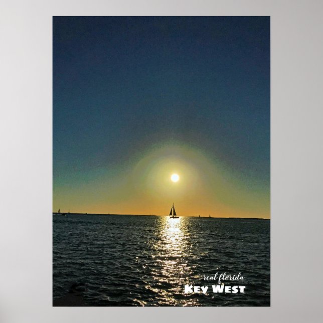Reise-  | Florida - West Sailboat Sunset Poster (Vorne)