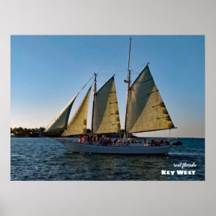 Reise-    Florida - West Sunset Sailboat Cruise Poster