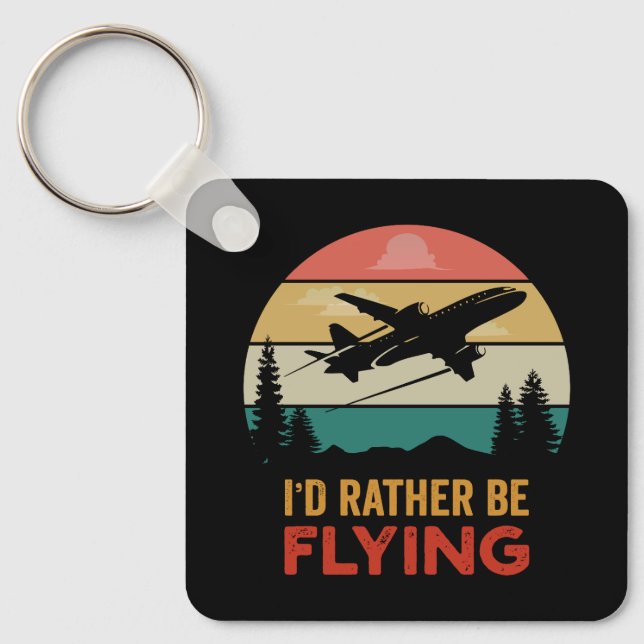 Reise-Flugzeug-Abenteuer Schlüsselanhänger (Vorderseite)