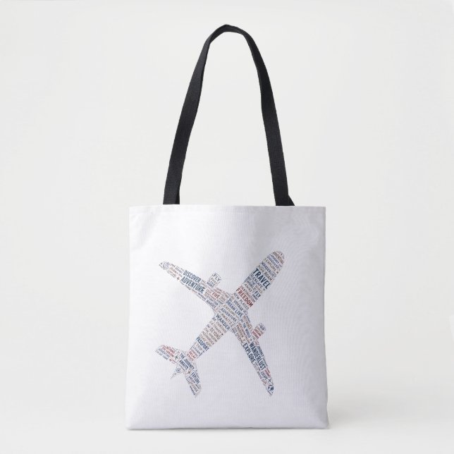 Reise Flugzeug Wort-Typografie Fernweh-Geschenk  (Vorderseite)