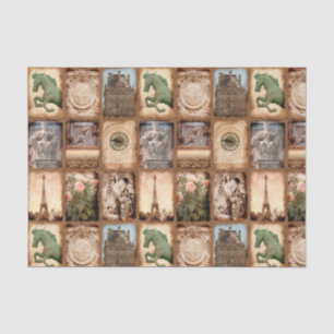 Reise-Foto-Collage Paris Frankreich Seidenpapier