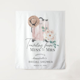 Reise Frau Pink Suitcase Brautparty Wandteppich