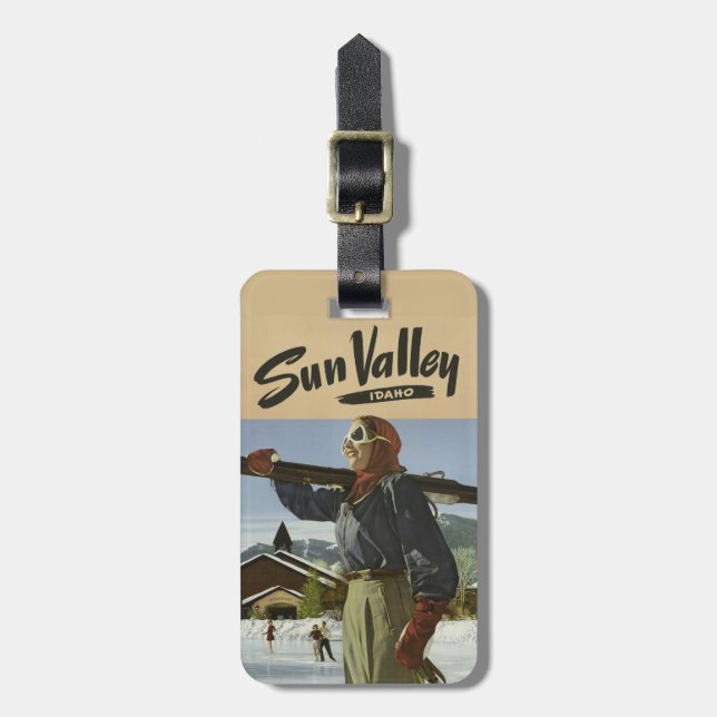Reise-Gepäckumbau Sun Valley Idaho Vintager Gepäckanhänger (Vorderseite vertikal)