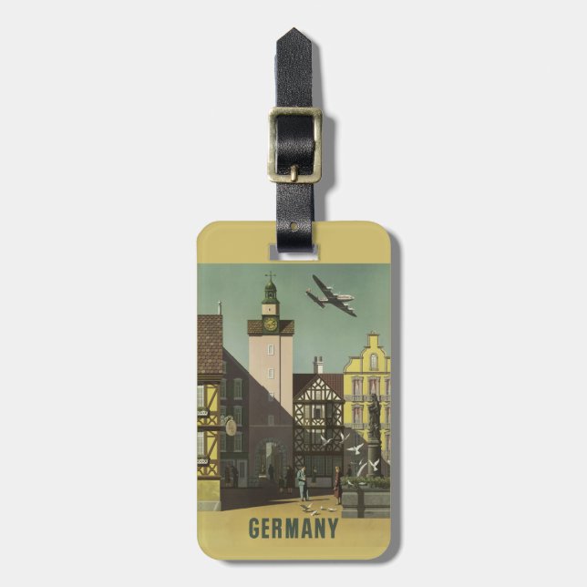 Reise-Gewohnheitsumbau DEUTSCHLANDS Vintager Gepäckanhänger (Vorderseite vertikal)