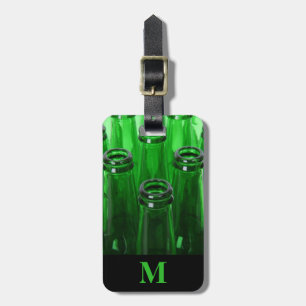 Reise Grüne Bierflaschen mit Monogramm Gepäckanhänger