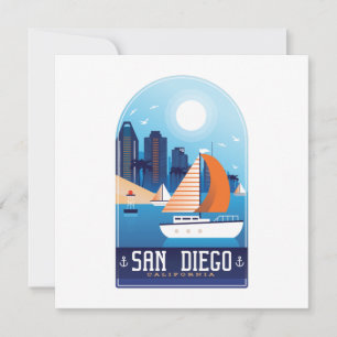 Reise-Grußkarte im Vintage-Stil für San Diego, Kal