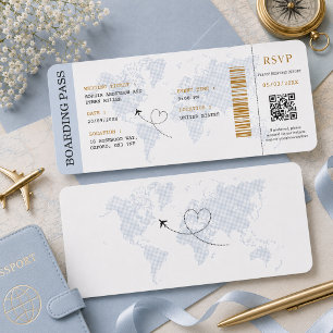 Reise Hochzeit Boarding Pass Flugticket Einladung