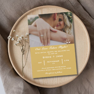 Reise-Hochzeit-Flugzeug-Herz-Modern-Aviation Einladung