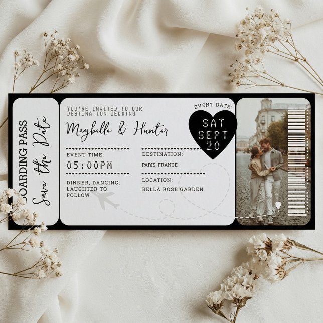 Reise-Hochzeits-Boarding-Pass-Ticket-QR-Code Magnetkarte (Destination Wedding Boarding Pass Ticket QR Code)