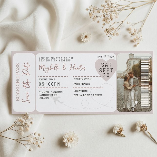 Reise-Hochzeits-Boardingpass Flugticket Magnetkarte (Destination Wedding Boarding Pass Plane Ticket)