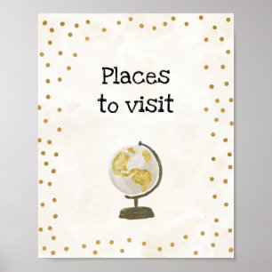 Reise-Hochzeitsdusche-Schild Poster