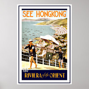 Reise Hong Kong Riviera Vintag Poster