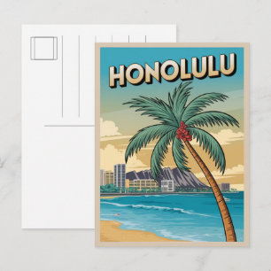 Reise-Honululu-Hawaii-tropische-Strand-Geschenke Postkarte