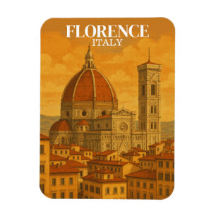 Reise-Illustration im Retro-Stil: Florenz, Italien Magnet