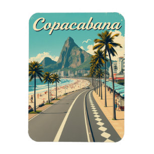 Reise im Retro-Stil - Copacabana-Strand Magnet