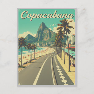 Reise im Retro-Stil - Copacabana-Strand  Postkarte