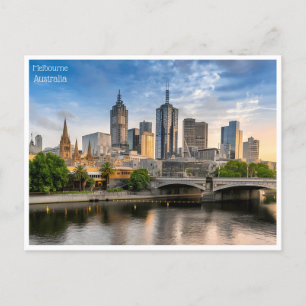 Reise im Retro-Stil Melbourne Australien australie Postkarte