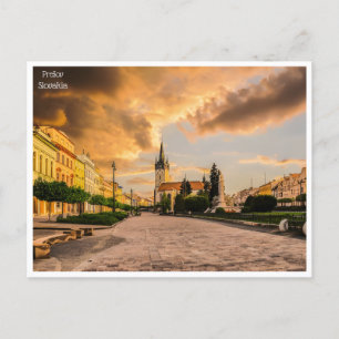 Reise im Retro-Stil Prešov Slowakei Slowaquie Postkarte