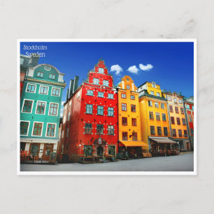 Reise im Retro-Stil Stockholm Schweden Suède Postkarte