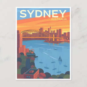 Reise im Retro-Stil Sydney Australien australie Postkarte
