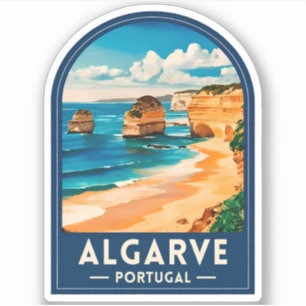Reise im Stil der Vergangenheit Algarve Portugal R Aufkleber