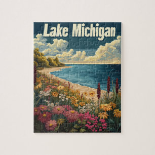 Reise im Stil der Vergangenheit am Lake Michigan Puzzle