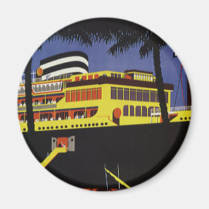 Reise im Stil der Vergangenheit, Art Deco Kreuzfah Magnet
