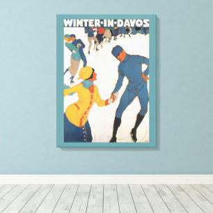 Reise im Stil der Vergangenheit, Art Deco, Winter Leinwanddruck